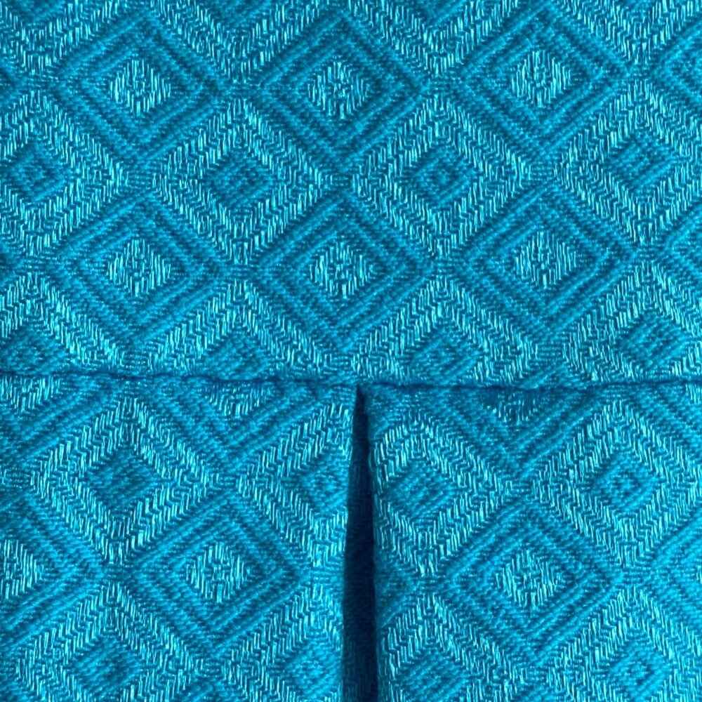 Laura Ashley Jacket Blazer Boxy Sz Small Blue Shiny Tapestry Print Button Easter - Picture 9 of 13
